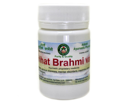 Vrihat Brahmi vati Adarsh Ayurvedic, 10 grammes ~ 30 comprimés