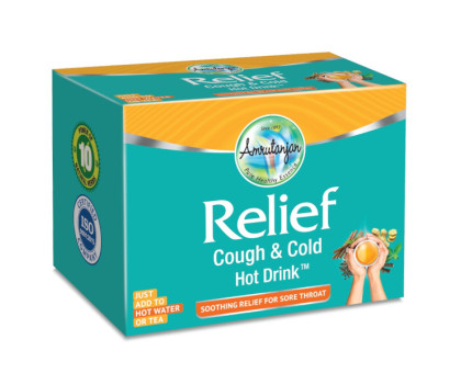 Relief Cough and Cold Hot Drink boisson chaude Amrutanjan, 20 pc