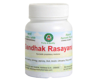 Gandhak Rasayana Adarsh Ayurvedic, 40 grammes ~ 100 comprimés