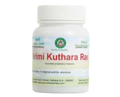 Krimi kuthara Ras Adarsh Ayurvedic, 40 grammes ~ 100 comprimés