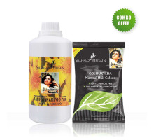 Combo — Shampooing Arnica Plus + Coloration Capillaire Natural Colourveda (Brun Noirâtre), 500 ml + 100 grammes
