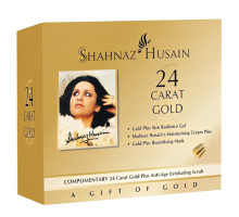 Kit 24 Carat Gold — Gold Plus Gel Éclat pour la peau + Crème Hydratante + Masque Beauté Gold Plus + Gommage Exfoliant Anti-Âge, 190 grammes