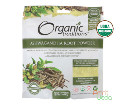 Ashwagandha root poudre Organic Traditions, 200 grammes