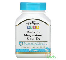 Calcium Magnesium Zinc + D3, 90 comprimés