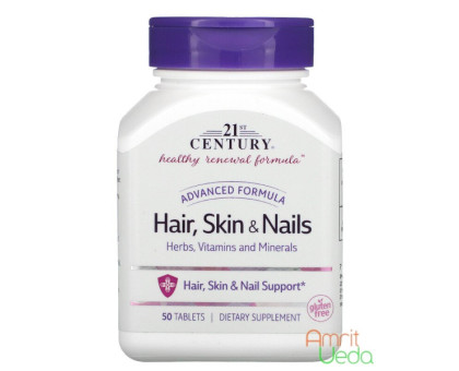 Hair, skin & nails Advanced formula 21st Century, 50 comprimés