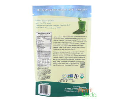 Spirulina poudre Earth Circle Organics, 113 grammes